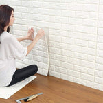 3D White Brick Wallpaper (70 x 77 CM - 1 Sheet)) - Wallpaper By Zanic 